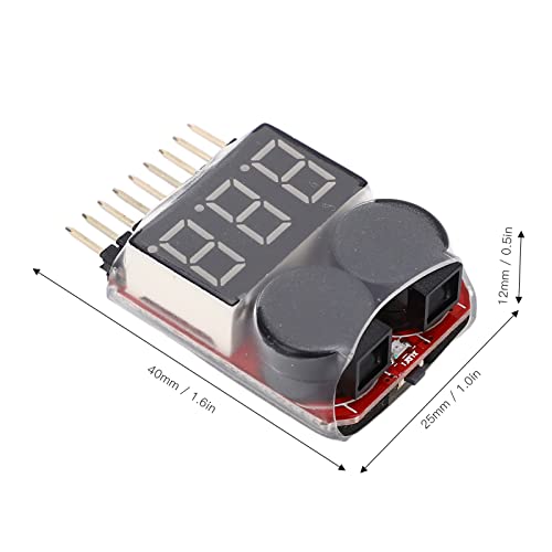 4 PCS 2 in 1 1 8S Lipo Battery Voltage Tester Monitor Low Voltage Buzzer Alarm RC Battery Checker