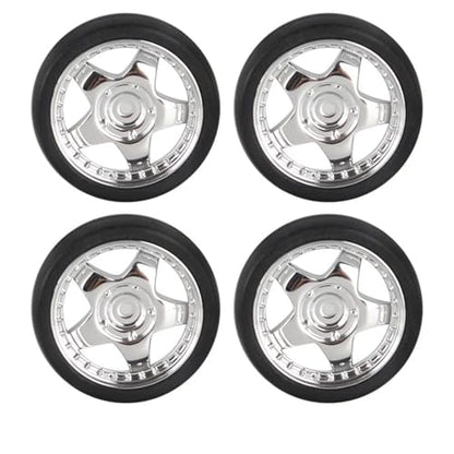 RC Toys For Ldrc AE86 A86 LD1801 LD1802 LD1803 LD1804 A01 A02 1/18 4pcs 31mm RC Hard Drift Tire Wheel Hard Tyre RC Car Upgrade Parts(Silver B) - color: Silver B