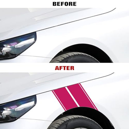 x xotic tech Fender Stripes Hash Marks KK Vinyl Decal Universal for Car Truck Sticker Racing Stripe 11"x23" (Pink) - color: Pink