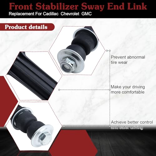 K700432 Front Sway Bar Link - Stop Clunking & Reduce SUV Body Roll | Compatible with 2004-2019 Cadillac Escalade ESV EXT 2007-2013 Chevy Avalanche 2004-2019 Tahoe GMC Yukon - color: 2*K700432, size: Sway Bar Link