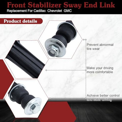 K700432 Front Sway Bar Link - Stop Clunking & Reduce SUV Body Roll | Compatible with 2004-2019 Cadillac Escalade ESV EXT 2007-2013 Chevy Avalanche 2004-2019 Tahoe GMC Yukon - color: 2*K700432, size: Sway Bar Link