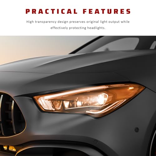 Car Light Tint Film, 12" × 48" Waterproof Headlight Vinyl Wrap Film Includes Squeegee & Cutter, Self-Adhesive Air-Release Wrap for Fog Lights, Taillights, and Headlights (Orange) - color: Orange
