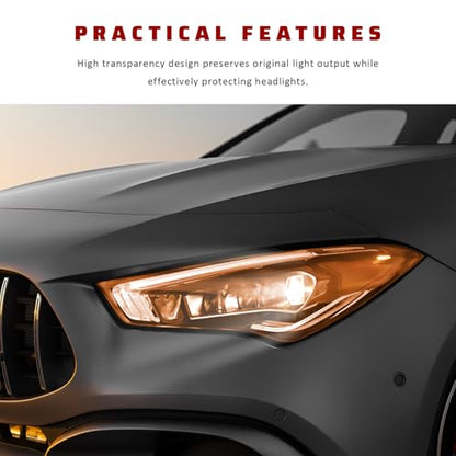 Car Light Tint Film, 12" × 48" Waterproof Headlight Vinyl Wrap Film Includes Squeegee & Cutter, Self-Adhesive Air-Release Wrap for Fog Lights, Taillights, and Headlights (Orange) - color: Orange