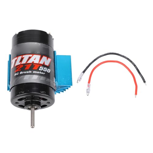Alomejor 550 RC Car Motor, Brushed Motor with Cooling Fan and Heat Sink for Axial SCX10 HPI JL 90046 Slash 1:10 RC Crawler (21T) - size: 21T