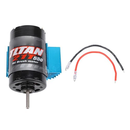 Alomejor 550 RC Car Motor, Brushed Motor with Cooling Fan and Heat Sink for Axial SCX10 HPI JL 90046 Slash 1:10 RC Crawler (21T) - size: 21T