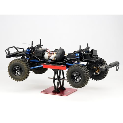 RC Car Adjustable Height Work Stand with Screwed Tray Made of Aluminum Alloy Suit for TRX4M Axial Arrma Redcat Losi Etc 1/8 1/10 1/12 1/14 1/16 1/18 RC Car Tool Set (Red) - color: Red