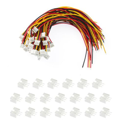 80Pcs JST 2.0 PH 3 Pin Connector Plug Set - 40 Female With 150mm Cable Wire & 40 Male Micro PH2.0mm - Mini 3 Pin Plugs - size: Jst-2.0-Ph-3Pin-40pcs