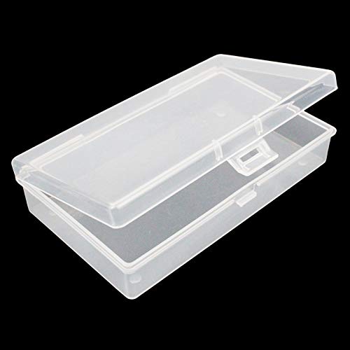 Goodma 8 Pieces Rectangular Clear Plastic Organizer Box, 135 x 80 x 30 mm | 135 x 80 x 30 mm, Hinged Lids, For Small Items, Craft Projects - size: 135 x 80 x 30 mm