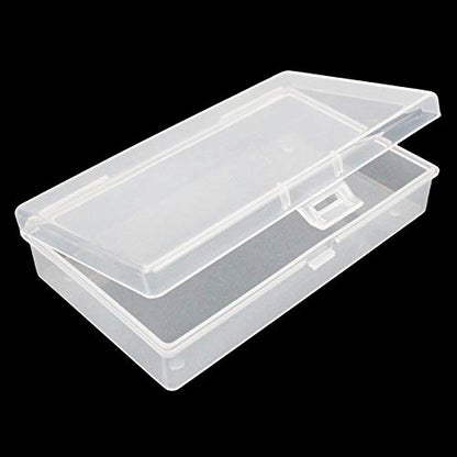 Goodma 8 Pieces Rectangular Clear Plastic Organizer Box, 135 x 80 x 30 mm | 135 x 80 x 30 mm, Hinged Lids, For Small Items, Craft Projects - size: 135 x 80 x 30 mm