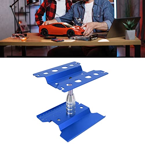 RC Car Repair Station and Screw Plate Set, Aluminum Alloy Work Stand for 1/8 1/10 1/12 1/16 Scale RC Cars, Adjustable Height with Magnetic Screw Tray and Non - Slip (Dark Blue) - color: Dark Blue