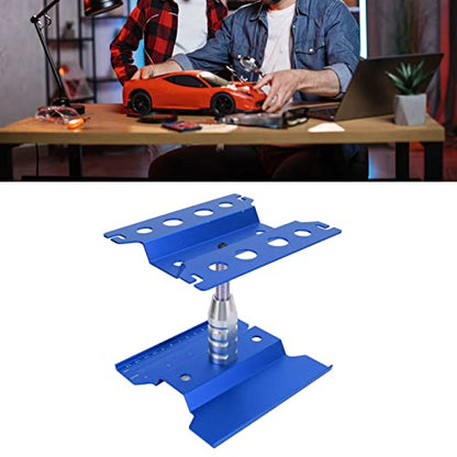 RC Car Repair Station and Screw Plate Set, Aluminum Alloy Work Stand for 1/8 1/10 1/12 1/16 Scale RC Cars, Adjustable Height with Magnetic Screw Tray and Non - Slip (Dark Blue) - color: Dark Blue