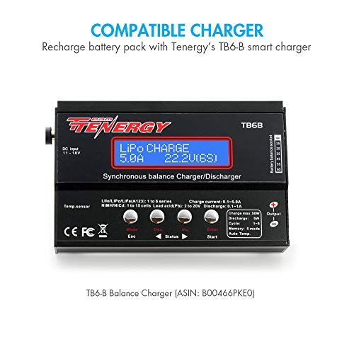 Tenergy 2 Pack Receiver Battery, 6V NiMH Rechargeable RC Battery Pack with Hitec Connector, 1600mAh High Capacity Side by Side 5C Flat RX Battery for RC Vehicles