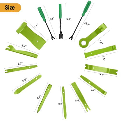 GOOACC 330Pcs Trim Removal Tool, Auto Push Pin Bumper Retainer Clip Set Fastener Terminal Remover Tool Adhesive Cable Clips Kit Car Panel Radio Removal Auto Clip Pliers, Green - color: Green