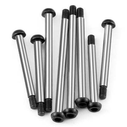 MORLORDY RC Car Lock-nut Style Hinge Pins Set for 1/10 Traxxas Bandit XL-5 RC Offroad Truck Upgrade Parts, Polished Steel