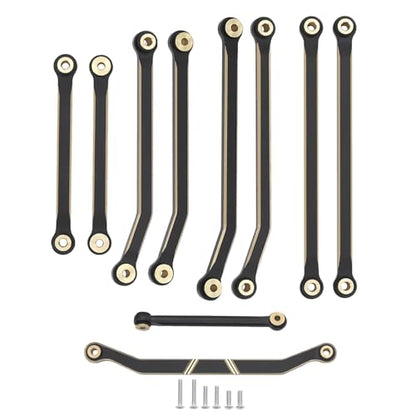Black Coating Brass High Clearance Linkage Chassis Links and Steering Link Set for 1/18 RC Crawler Redcat Ascent-18 Upgrade