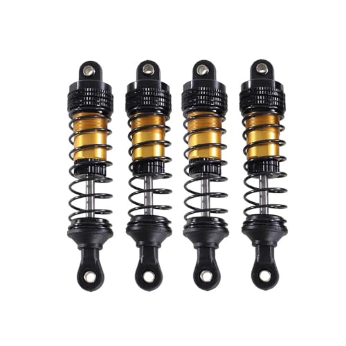 4PCs Upgraded Shock Absorbers Front ＆ Rear Hydraulic Shock Absorbers for MJX Hyper Go SCY Wltoys H16BM H14BM 14301 14302 14303 1/12 1/14 1/16 RC Car Upgrade Parts (80mm Golden) - color: 80mm Golden