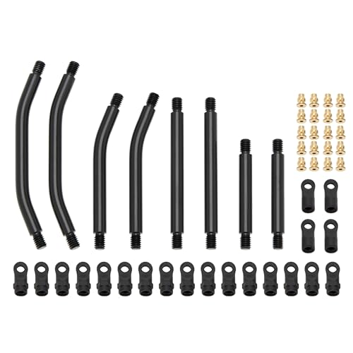 MEUS Racing SCX24 Links Double Bent Links High Clearance Chassis Links Set for Axial SCX24 C10 Bronco Wrangler 1/24 RC Crawler (Aluminum Alloy) - color: Aluminum Alloy