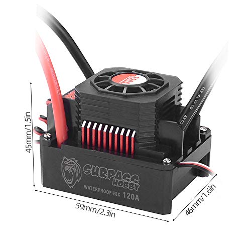 GoolRC 120A Brushless ESC Waterproof Electric Speed Controller for 1/8 1/10 RC Truck Off-Road Car