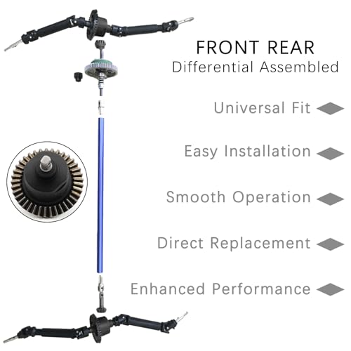 Front Rear Differential Assembled, 1/10 RC Differential Set for Traxxas Nylon Housing Metal Gears, Replacement for #5381, #6882, #5379 - Slash Diff Fits for Slash, Rustler, Stampede, Hoss, Ford F-150