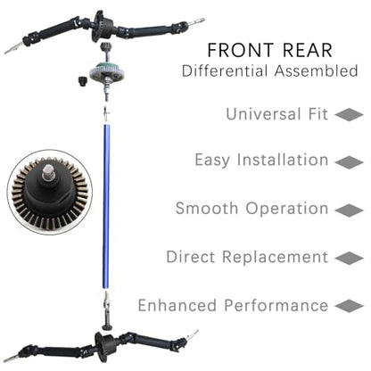 Front Rear Differential Assembled, 1/10 RC Differential Set for Traxxas Nylon Housing Metal Gears, Replacement for #5381, #6882, #5379 - Slash Diff Fits for Slash, Rustler, Stampede, Hoss, Ford F-150