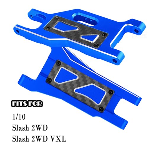 RC Alloy Suspension Arms w/Tie Bar Upgrades Part for 1/10 Slash 2WD,Slash 2WD VXL,4PCS RC Aluminum Front Rear A Arms Hop Ups,Navy Blue