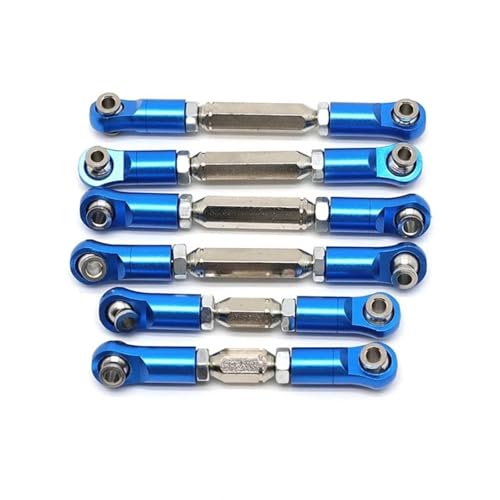 Front Rear Drive Shaft for Arrma for Senton for Granite 4X4 1/10 RC Crawler Parts Metal Adjustable Tie Rods Turnbuckles Toe Links Linkage Set(Blue) - color: Blue
