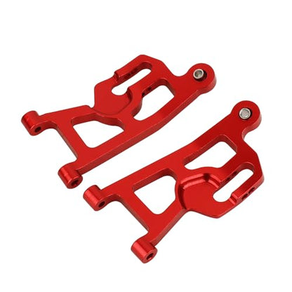 Aluminum Front Rear Swing Arm & Steering Knuckle C-Hub Kit Compatible with 1/14 MJX Hyper Go 14210 14209 H14BM RC Upgrade Parts (red) - color: Red