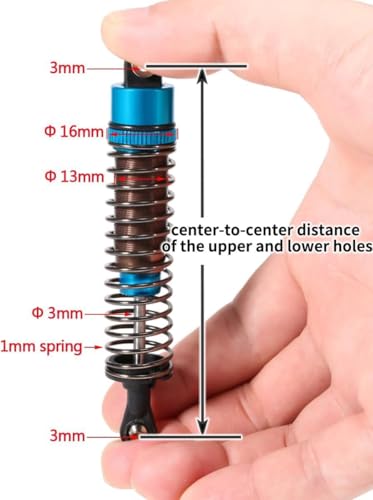 1/10 RC Oil Leakproof Shocks,2Pcs Adjustable Oil Filled Shocks 52mm-120mm for 1/10 RC Buggy Truggy On Road Touring Drift Cars Monster Trucks Upgrade Parts (2PCS 75mm Red) - color: 2PCS 75mm Red