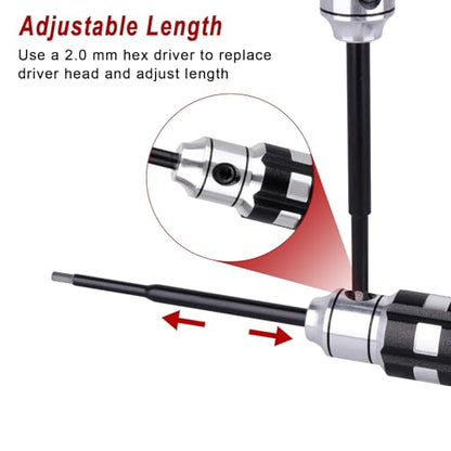 7Pcs RC Hex Driver Set 1.27mm 1.5mm 2.0mm Titanium Hexagon 4.0mm 5.0mm 5.5mm Hex Nut Screwdriver Wrench Phillips Screwdriver RC Tool Kit for RC Car Helicopter Models