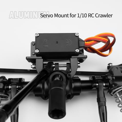 Aluminum Axle Servo Mount Base Stand, Black | Upgrade Parts, For 1/10 Axial SCX10 II 90046, RC Crawler Car - color: Black