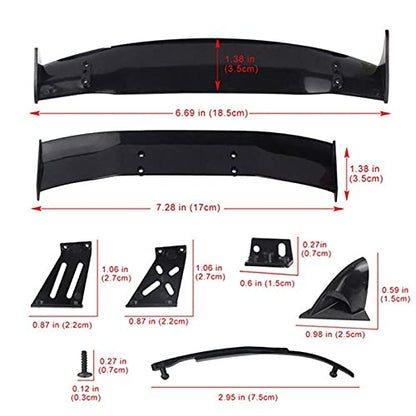 for 1/10 RC Racing Drift Car Rear Wings Drift Road Body Spoiler Wing Universal Parts Accessories - (Color: Clear)