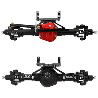 Aluminum Front Rear Complete Axle Set with Enhanced Axle Shaft for Axial SCX10 RC4WD D90 1/10 RC Crawler Upgrade Parts (Black Front+Rear) - color: Black Front+rear