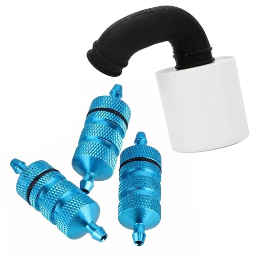 RC 1/8 Air Filter Cleaner Upgraded Parts Fit SH.28 Engine & 3PCS RC Aluminum Nitro Fuel Filter