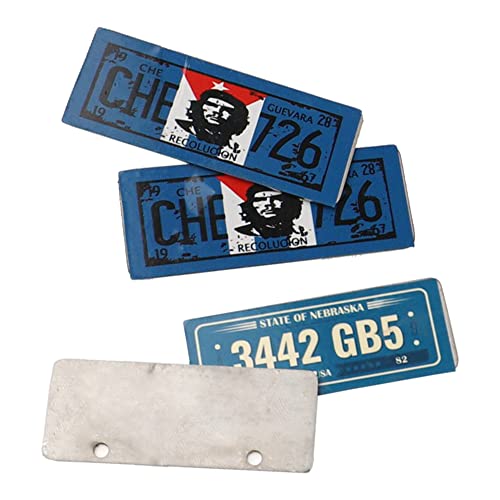 4PCS HIRCQOO Metal RC Car License Plate Kit Decorations Accessories Compatible with Traxxas TRX-4 Tamiya CC01 Axial SCX10 D90 1/10 RC Crawler Car (CHE726+3442GB5) - style: CHE726+3442GB5