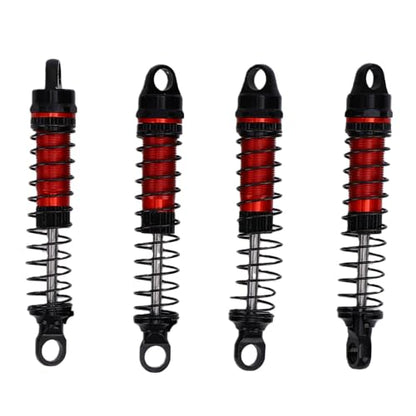 60MM Threaded for 1/18 RC Crawler Upgrade, Aluminum Alloy Damper Replacement Parts Compatible with Bronco K10, 4PCS (Red) - color: Red