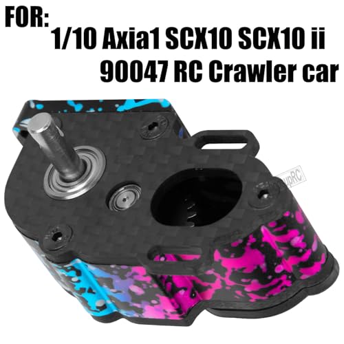 LCG Middle Transmission Gearbox Upgrades Part for 1/10 RC Crawler car Axia1 SCX10 SCX10 ii 90047 Wraith,Aluminum Center Transmission Gearbox Hops up,Colour