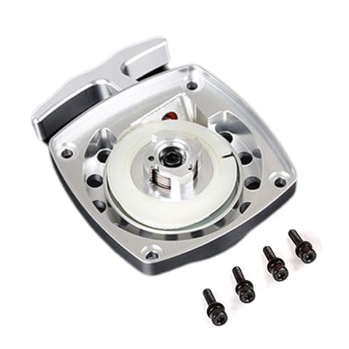 CNC Metal Easy Start Pull Starter (Silver) | for 1/5 HPI ROFUN ROVAN KM BAJA Losi 5ive T FG Zenoah CY 32CC 36CC Engine Rc Car Parts - color: Silver