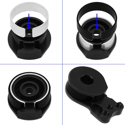 2Pcs Vgoohobby Aluminum RC 25T Servo Saver Adjustable Hi-Torque Servo Saver Compatible with Futaba Tamiya Servos 1/10 Traxxas TRX4 TRX6 SCX10 Capra RC Car (Black) - color: Black