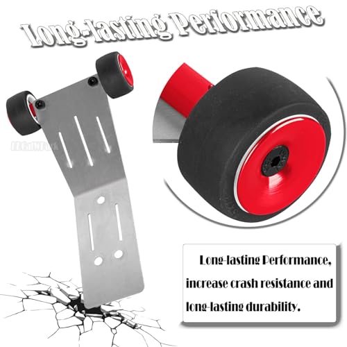 Wheelie Bar Set Upgrades Part for 1/16 Mini Maxx 4WD RTR Brushless Monster Truck (#107154-1),RC Aluminum Wheelie Bar Set Hop Up,Red - color: Red - (Wheelie Bar Set)
