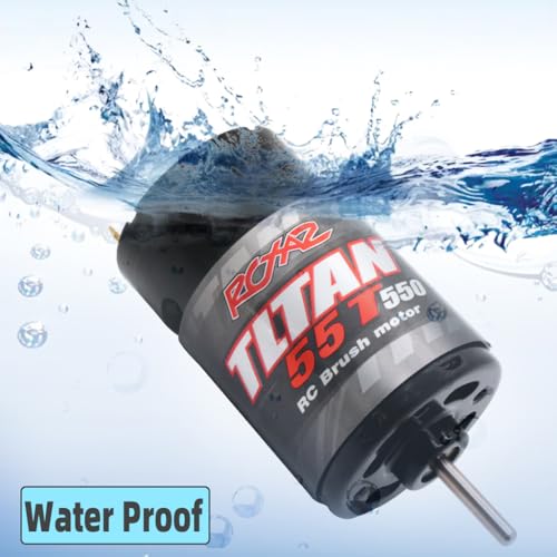 RC Car 550 55T Motor Brushed High Torque Waterproof Motor for 1/10 RC Crawler Axial SCX10 AXI03007 JL 90046 TRX4 TRX6 RC Car Boat Motor 550 Brushed Suitable for Climbing Off-Road