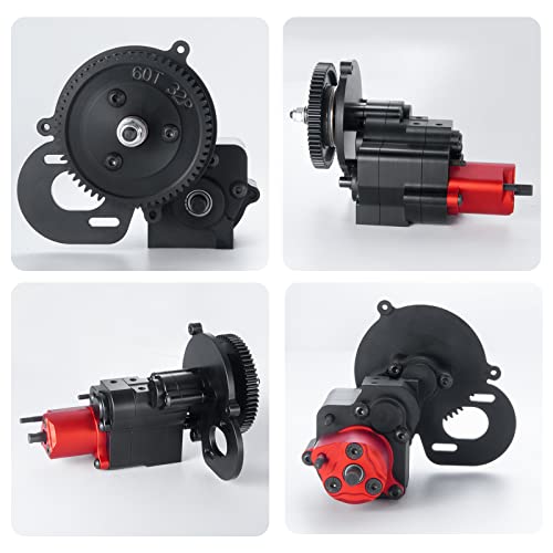 1/10 Benedict Harry 2 Speeds Metal Complete Transmission Case Gearbox with Dig Gear for 1/10 Axial SCX10 RC Crawler Car