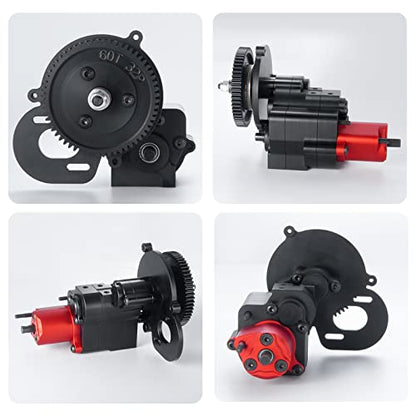 1/10 Benedict Harry 2 Speeds Metal Complete Transmission Case Gearbox with Dig Gear for 1/10 Axial SCX10 RC Crawler Car