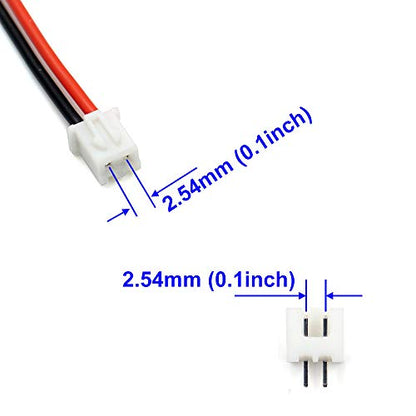 5 Pairs JST-XH 2.54mm 1S 2 Pin Balance Plug Lead Socket Male and Female Connector with 10cm Silicone Wire Cables for Woodland Just Plug Lights 3D Printer