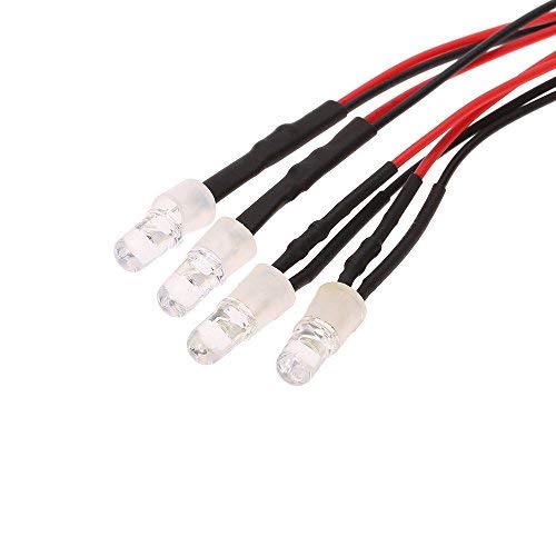 OGRC 4Pcs RC LED Lights Kit Accessories RC Headlights/Taillight Kit Accessories for 1/10 1/8 Modes for Traxxas HSP Redcat RC4WD Tamiya ARRMA Axial SCX10 D90 HPI HSP RC Car（2 White+2 Red） | RC Light for Traxxas Tamiya ARRMA HSP Redcat Axial SCX10 1/10 RC C