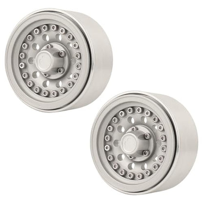 1/10 RC Crawler 4Pcs 1.9 Inch Beadlock Wheel Hub Rim Rims Aluminum Alloy for TRX4 TRX6 Axial SCX10 III AXI03007 GRT EX86190 RedCat,Five Hole nut (Silver) - color: Silver