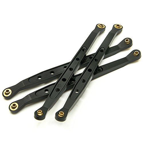 8 Pcs Aluminum Linkage Rod Arm Set/Upper and Lower Suspension Links Set of 8 for 1/10 Axial Wraith 90018 RC Truck (Black, Type A)