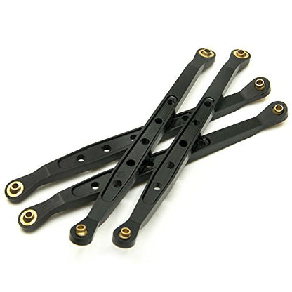 8 Pcs Aluminum Linkage Rod Arm Set/Upper and Lower Suspension Links Set of 8 for 1/10 Axial Wraith 90018 RC Truck (Black, Type A)
