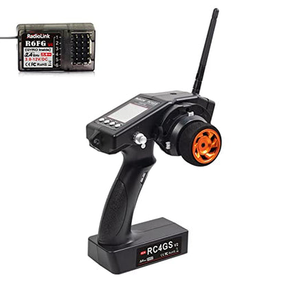 GoolRC RC4GS V2 RC Transmitter 4 Channels and Receiver R6FG with Gyro 400M Remote Controller for Car Boat Truck Transmitter for RC Boat