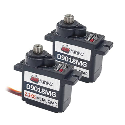 GOTECK 2PCS D9018MG 9g Mini Servo, Micro Full Metal Gear Digital Servo,with Metal Horn for RC Car Model Boat Fixed-Wing Helicopter Airplane Robot - color: Gs9018mg