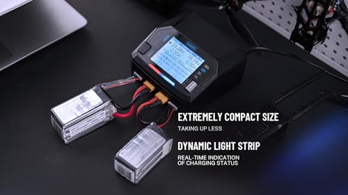 ToolkitRC M6DAC V2/PRO 16AX2 AC200-300W DC800W Dual Channel Smart Charger for 1-6S LiPo LiHV Life Lilon LTO 1-16S NiMH PD65W (M6DAC V2) - size: M6DAC V2